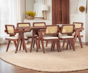 Luxury Macroon 6 Seater Dining Set Mahohany Wood