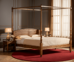 Luxury Canopy Four Poster Designs King Size Bed without Storage