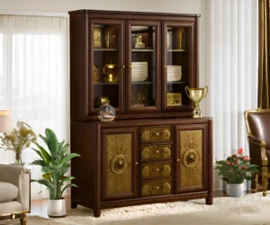 Luxury Display Unit Mahogany Wood Lincon Design