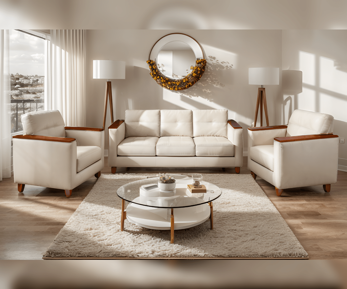 Nova Imported Mahogany Wood Sofa Set