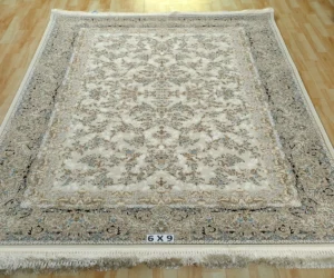 Antique Golran Persian Hand Knotted Silk Carpet