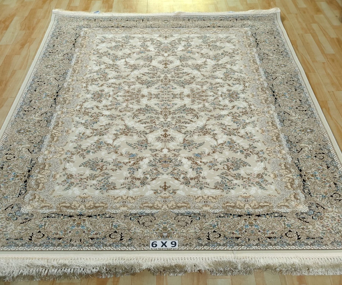 Antique Golran Persian Hand Knotted Silk Carpet
