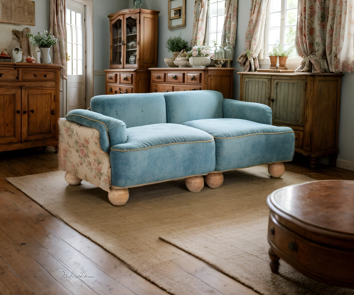 Bauhaus Bend Premium Velvet Sofa