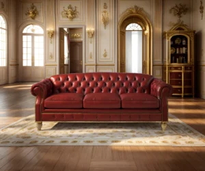 Baxter Chesterfield Italian Leather Sofa