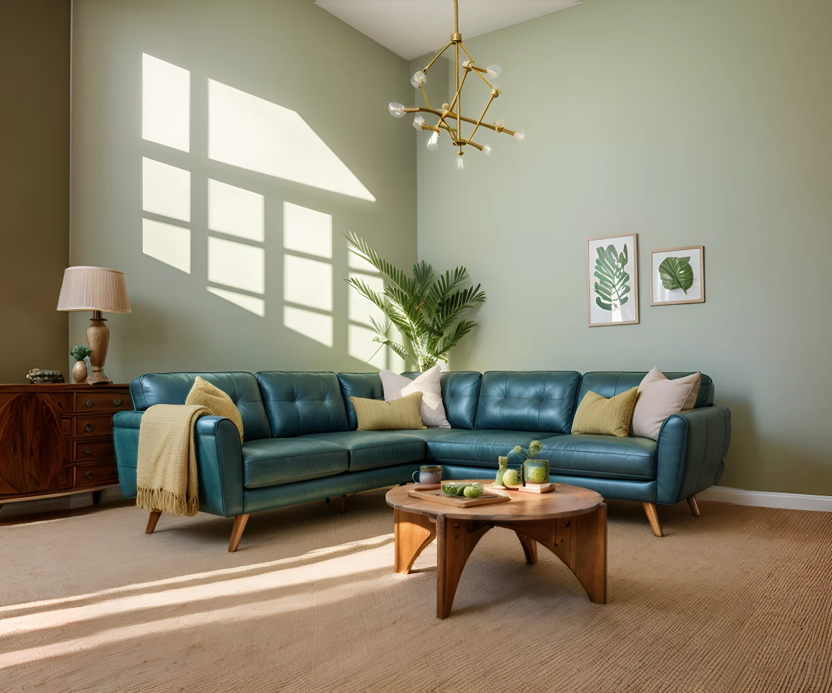 Knoll Florence L Shape Premium Leather Sofa