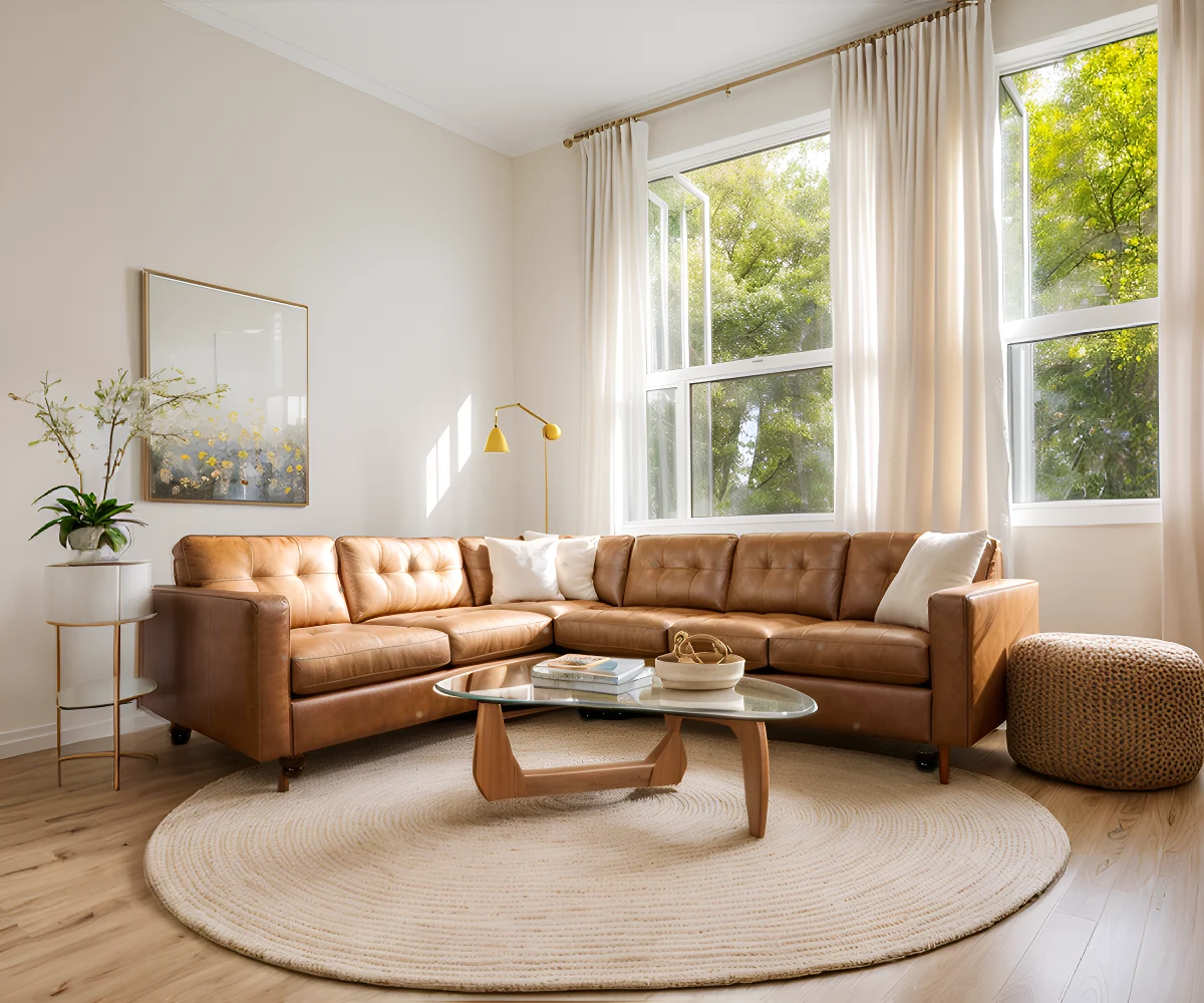 Poltrona Frau Premium Leather L Shape Sofa