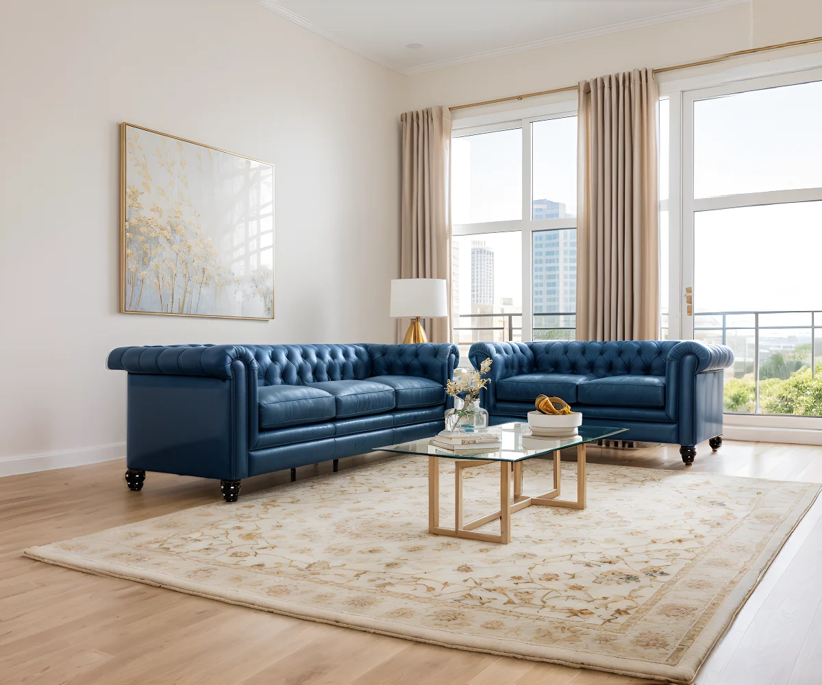 Versace Chesterfield Premium Leather Sofa