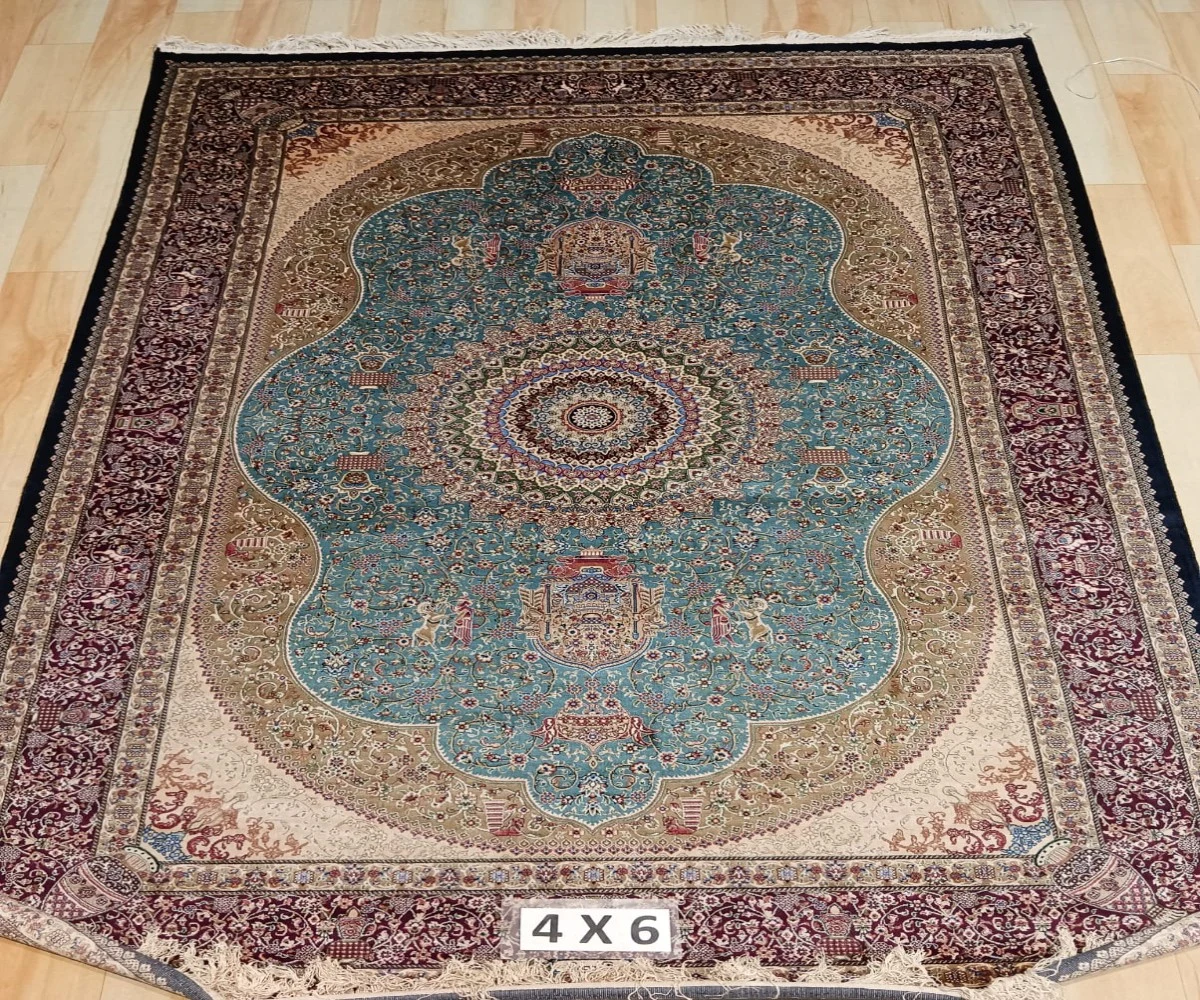 Kehkasha Hand Knotted Silk Carpet